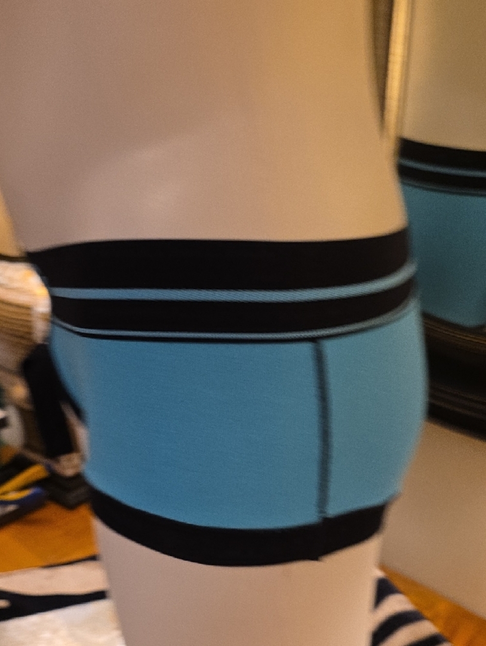 Men's Teal Boxer Briefs with Black Trim — Supportive Contour Design - Picture 5 of 14